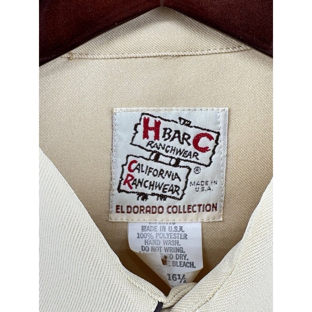 H Bar C Ranchwear Vintage Western Pearl Button Shirt Size 16.5 Mens - Picture 7 of 16